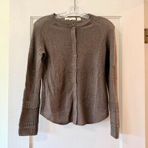 Inhabit | Brown Openwork Cashmere Cardigan